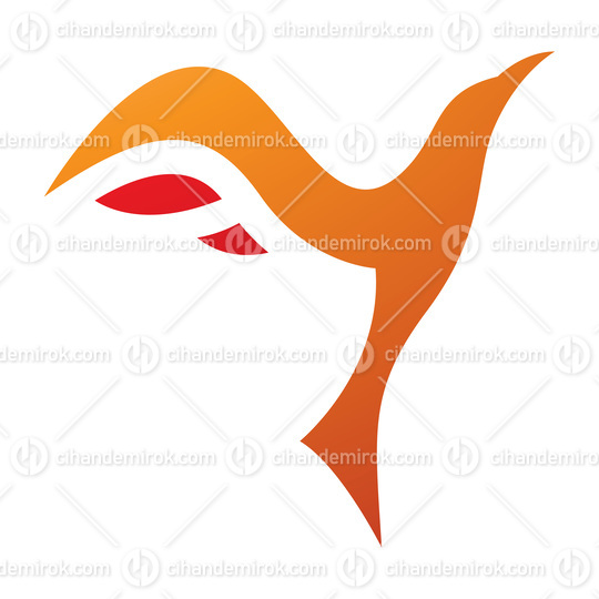 Orange and Red Rising Bird Shaped Letter Y Icon