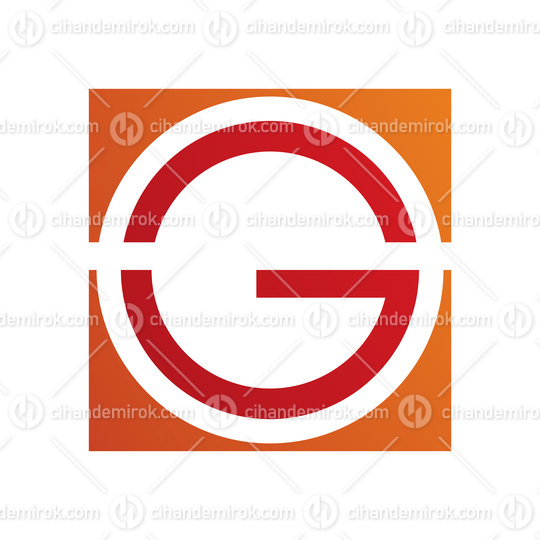 Orange and Red Round and Square Letter G Icon