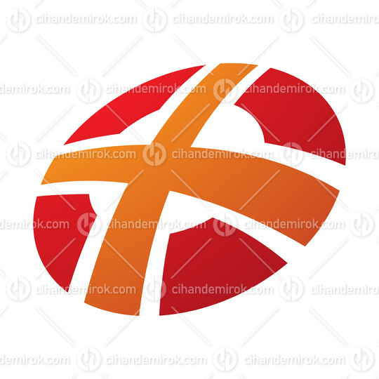 Orange and Red Round Shaped Letter X Icon