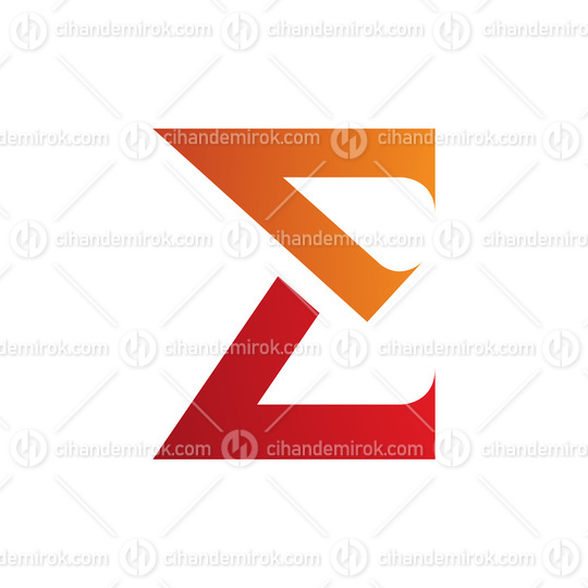 Orange and Red Sharp Elegant Letter E Icon