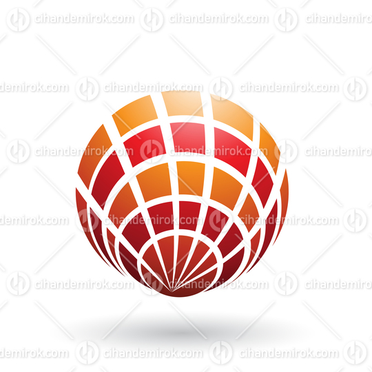 Orange and Red Shell Like Round Icon Vector Illustration