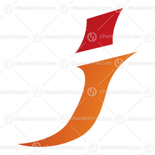 Orange and Red Spiky Italic Letter J Icon
