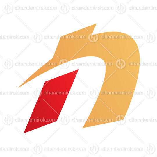 Orange and Red Spiky Italic Letter N Icon