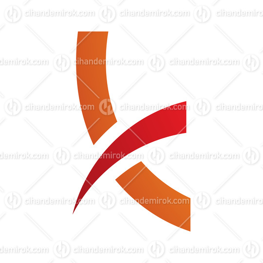 Orange and Red Spiky Lowercase Letter K Icon