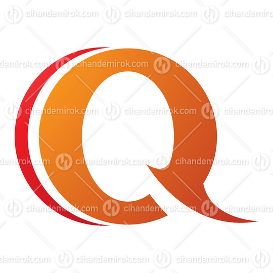 Orange and Red Spiky Round Shaped Letter Q Icon