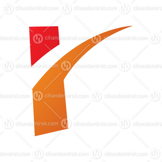 Orange and Red Spiky Shaped Letter R Icon