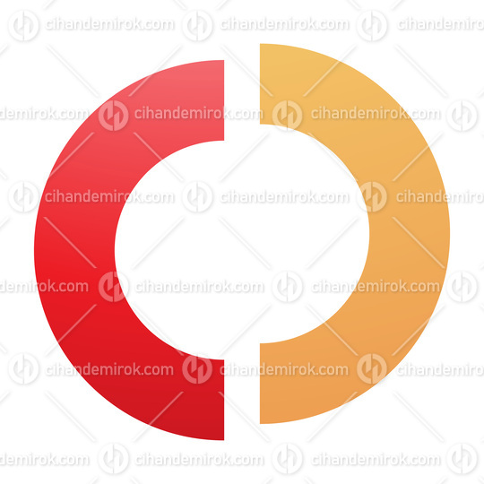 Orange and Red Split Shaped Letter O Icon