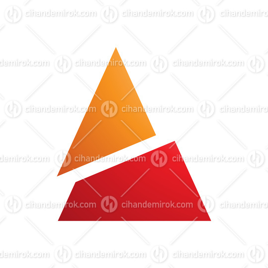 Orange and Red Split Triangle Shaped Letter A Icon