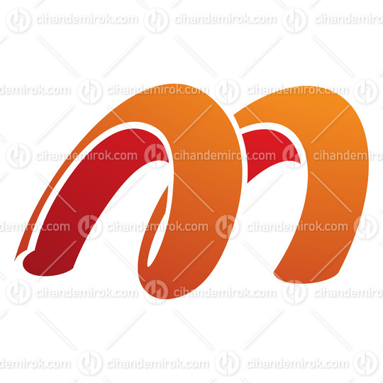 Orange and Red Spring Shaped Letter M Icon