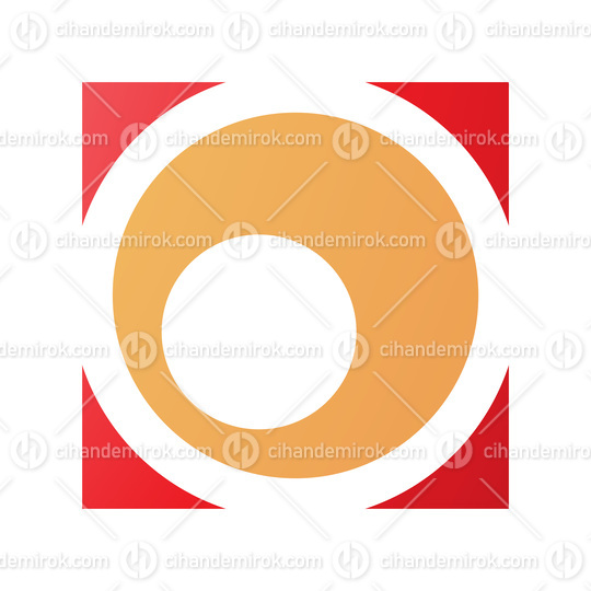 Orange and Red Square Letter O Icon