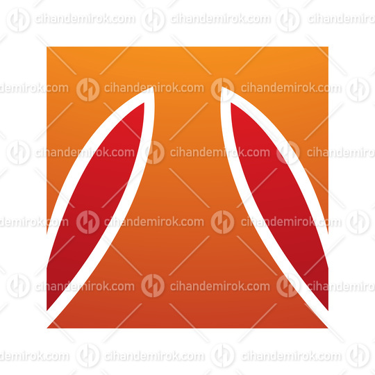 Orange and Red Square Shaped Letter T Icon