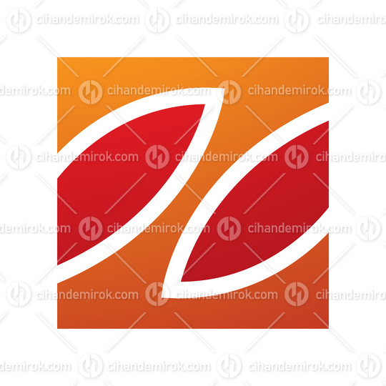 Orange and Red Square Shaped Letter Z Icon