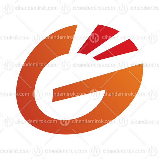 Orange and Red Striped Oval Letter G Icon