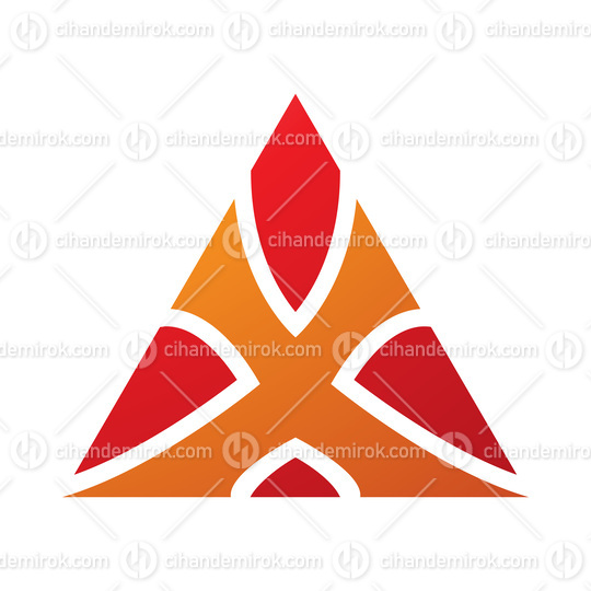 Orange and Red Triangle Shaped Letter X Icon