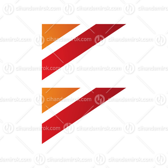 Orange and Red Triangular Flag Shaped Letter B Icon