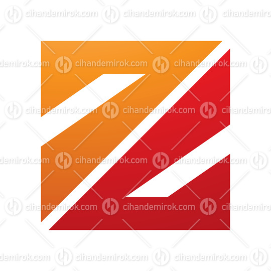 Orange and Red Triangular Square Shaped Letter Z Icon