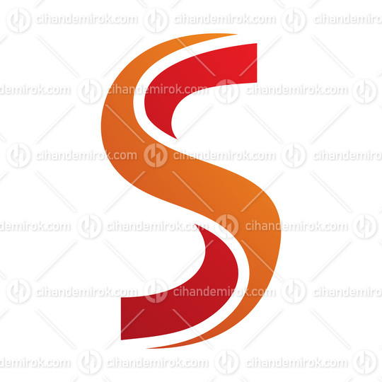 Orange and Red Twisted Shaped Letter S Icon