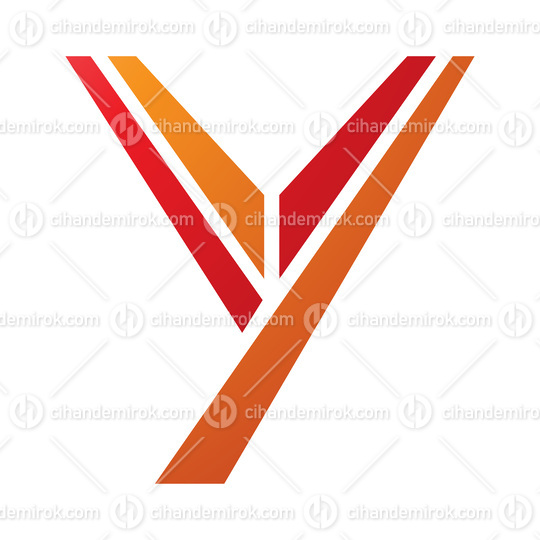 Orange and Red Uppercase Letter Y Icon
