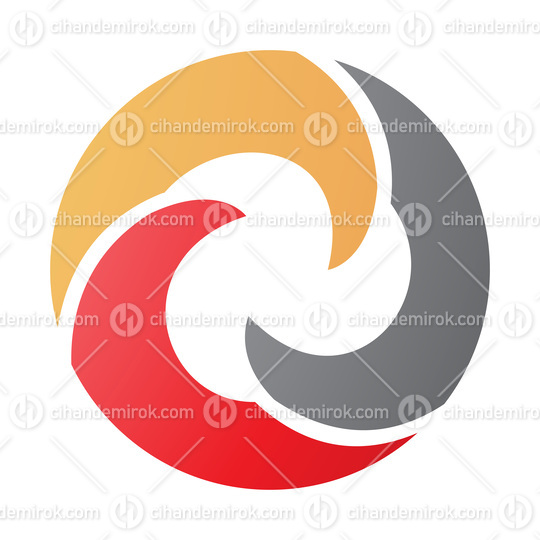 Orange and Red Wave Shaped Letter O Icon