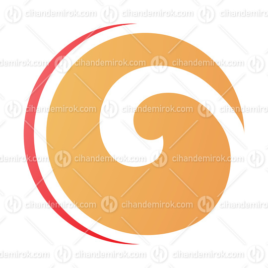 Orange and Red Whirl Shaped Letter O Icon