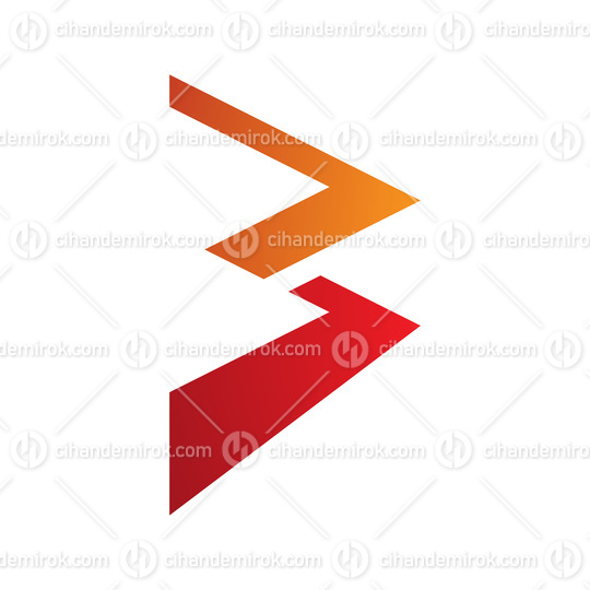 Orange and Red Zigzag Shaped Letter B Icon