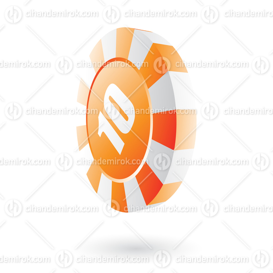 Orange and White Roulette Chip Icon