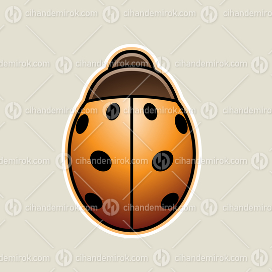 Orange Asian Ladybug Cartoon Icon Vector Illustration