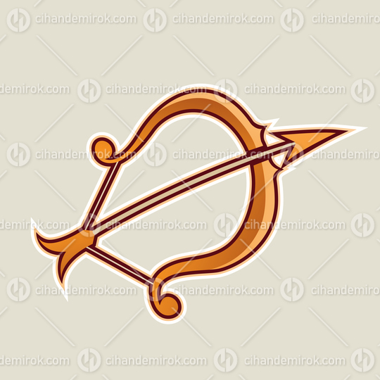 Orange Bow and Arrow Cartoon Icon Vector Illustration