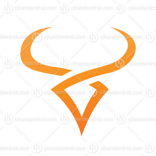 Orange Bull with Long Horns Logo Icon - Bundle No: 102
