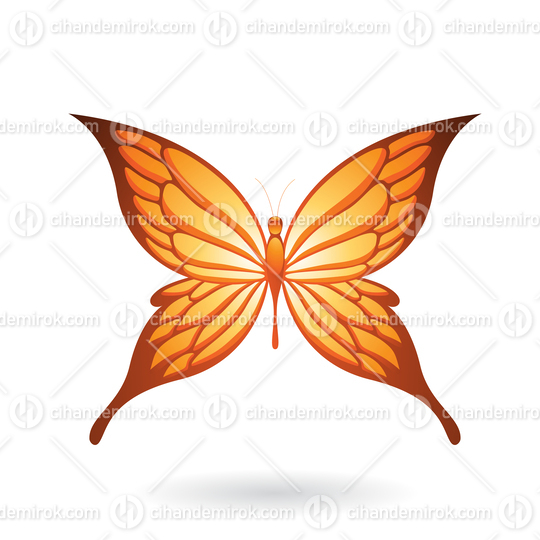 Orange Butterfly Illustration with Pointed Wings