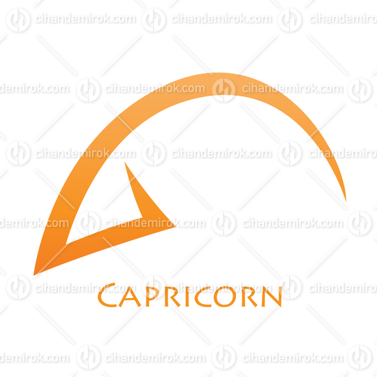 Orange Capricorn Zodiac Star Sign with Simplistic Lines