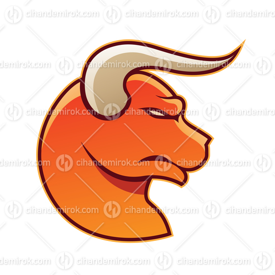 Orange Cartoon Bull Logo Icon - Bundle No: 097