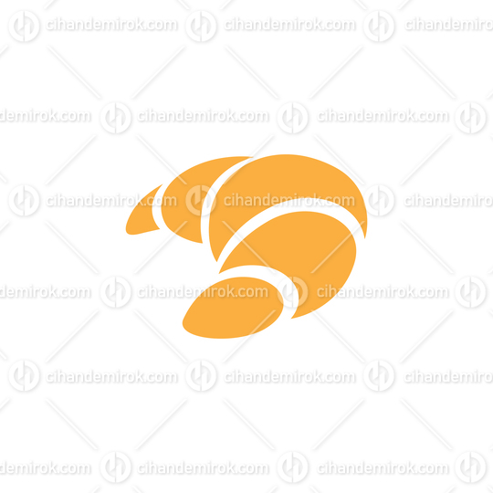 Orange Croissant Icon isolated on a White Background