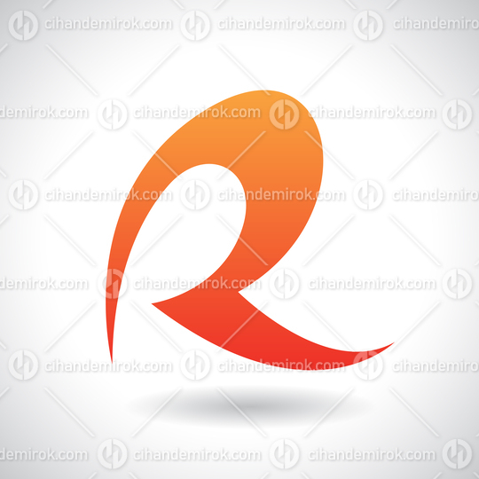 Orange Curvy and Spiky Letter R