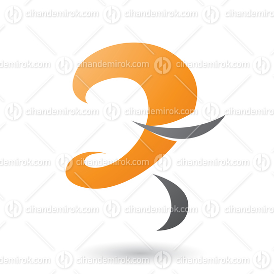 Orange Curvy Fun Letter Z Vector Illustration