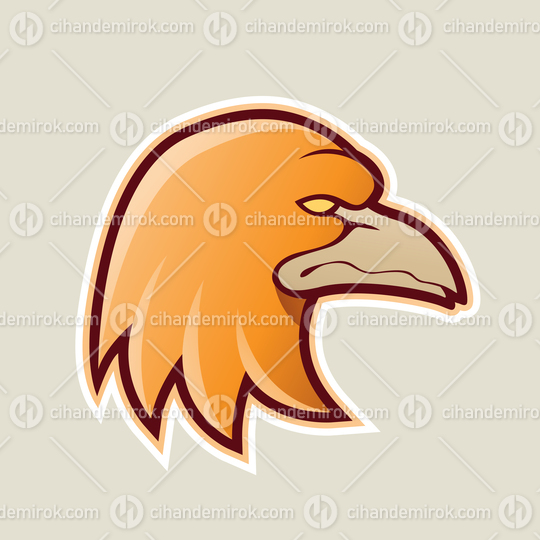 Orange Eagle Head Cartoon Icon Vector Illustration