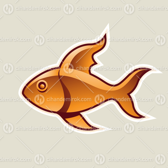 Orange Fish or Pisces Icon Vector Illustration