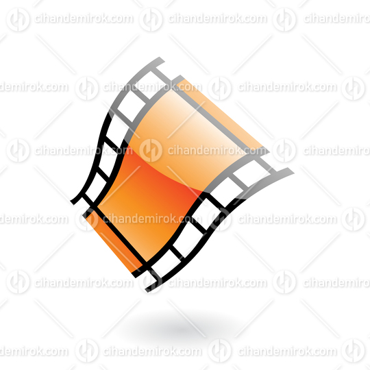 Orange Glossy Film Reel Icon