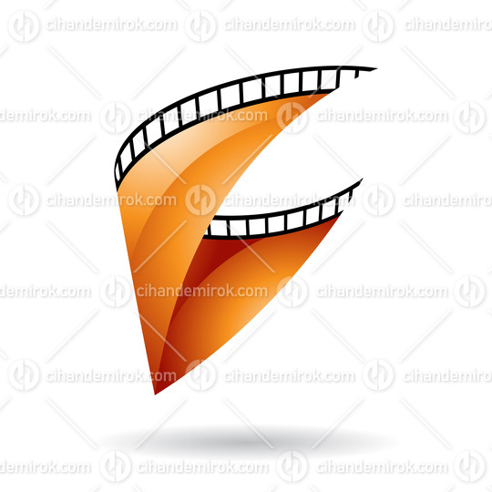 Orange Glossy Film Strip Icon
