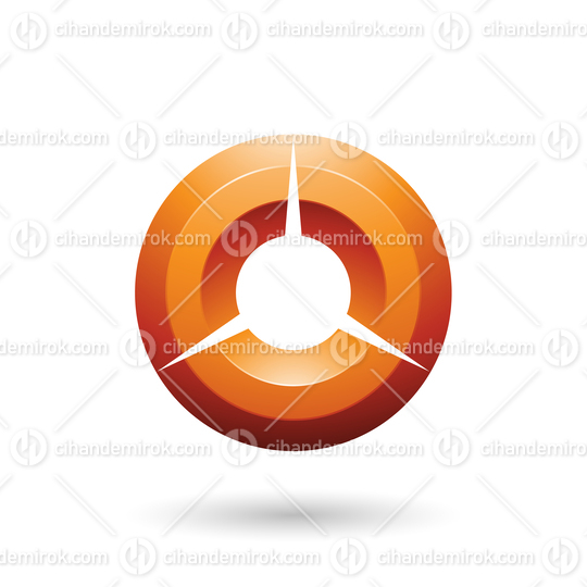 Orange Glossy Shaded Circle Vector Illustration