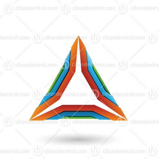 Orange Green and Blue Mechanic Triangle Vector Illustration