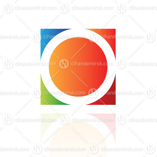 Orange Green Red and Blue Circle Square Logo Icon
