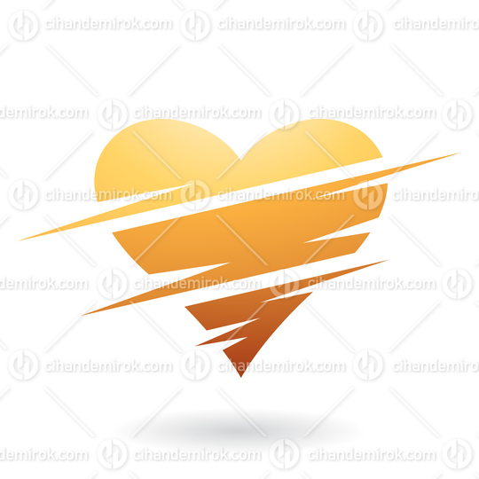 Orange Heart Icon with Swooshed Lines