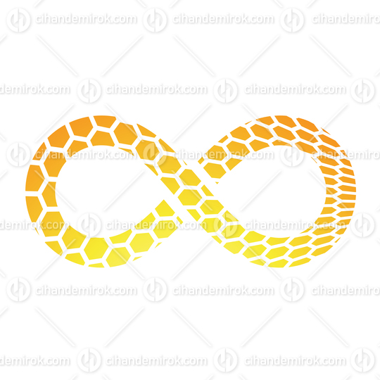 Orange Infinity Symbol with Honeycomb Pattern