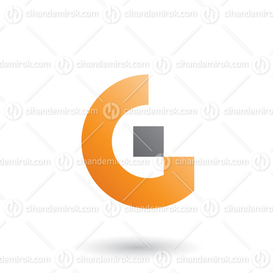 Orange Letter G with Rectangular Shapes Vector Illustration