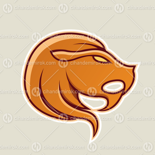 Orange Lion or Leo Icon Vector Illustration