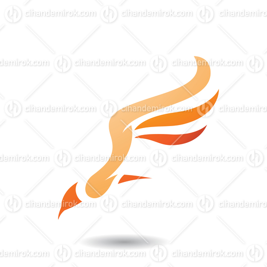 Orange Long Winged Bird Icon