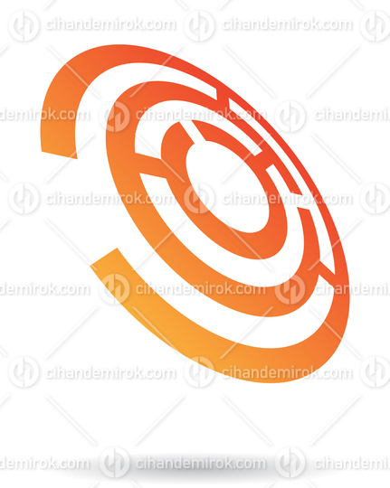 Orange Maze Like Abstract Logo Icon in Perspective