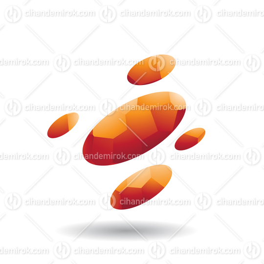 Orange Oval Dots Icon with Mosaic Pattern