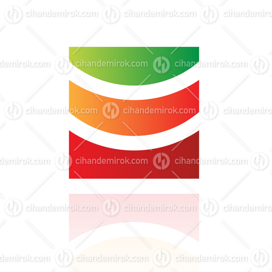 Orange Red and Green Sea Waves Logo Icon